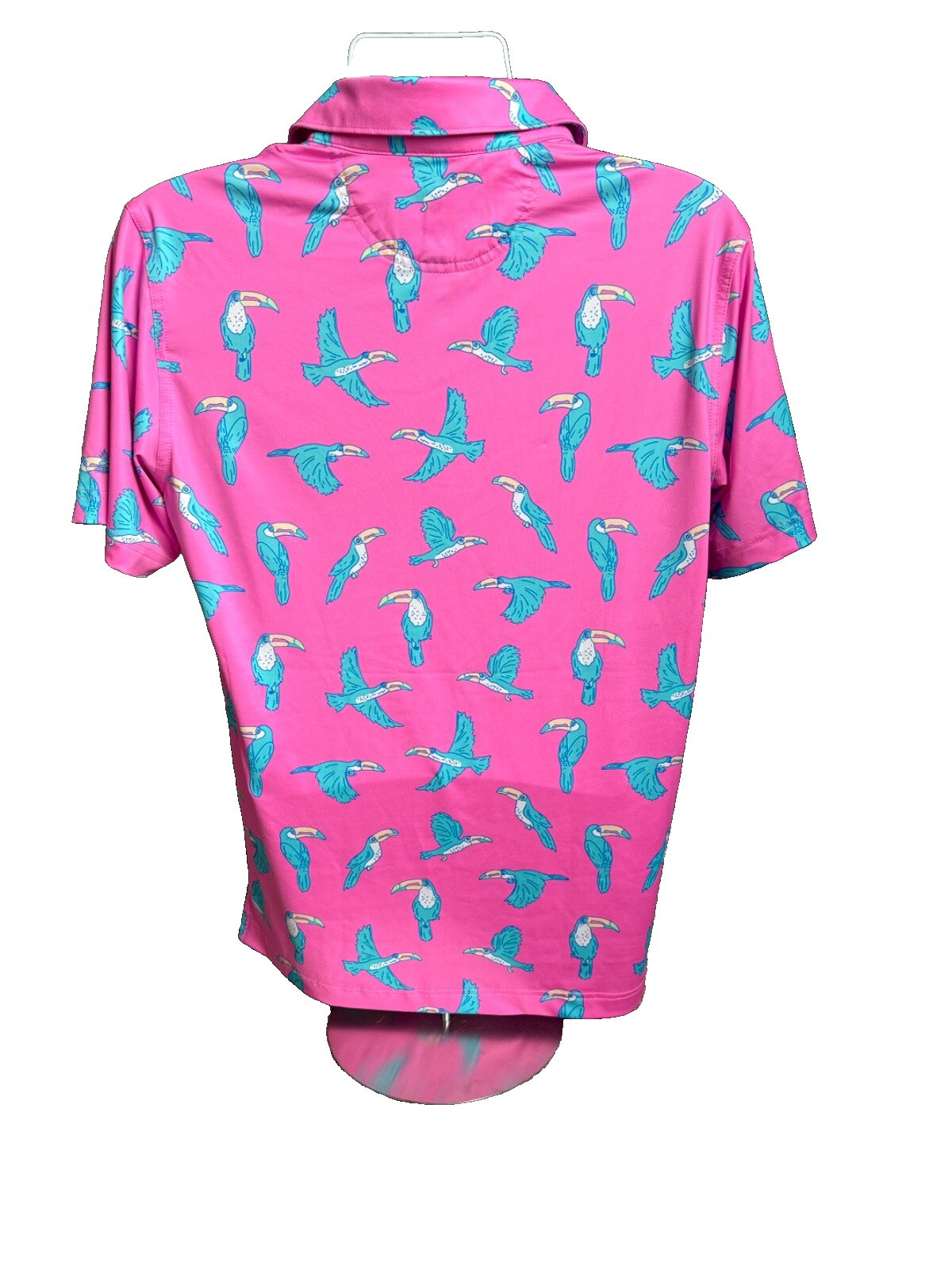 $60 Chubbies Men's-The Toucan Do It Performance Polo 2.0-Pink Multivolor-Medium