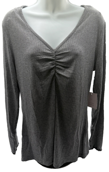 LC Lauren Conrad Women’s- Cozy Longsleeve Shirt- Grey- Large-New Tag