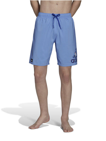 Adidas Swim Trunks Mens Floral Logo 9" Inseam Lined - Blue Fusion- Small - New