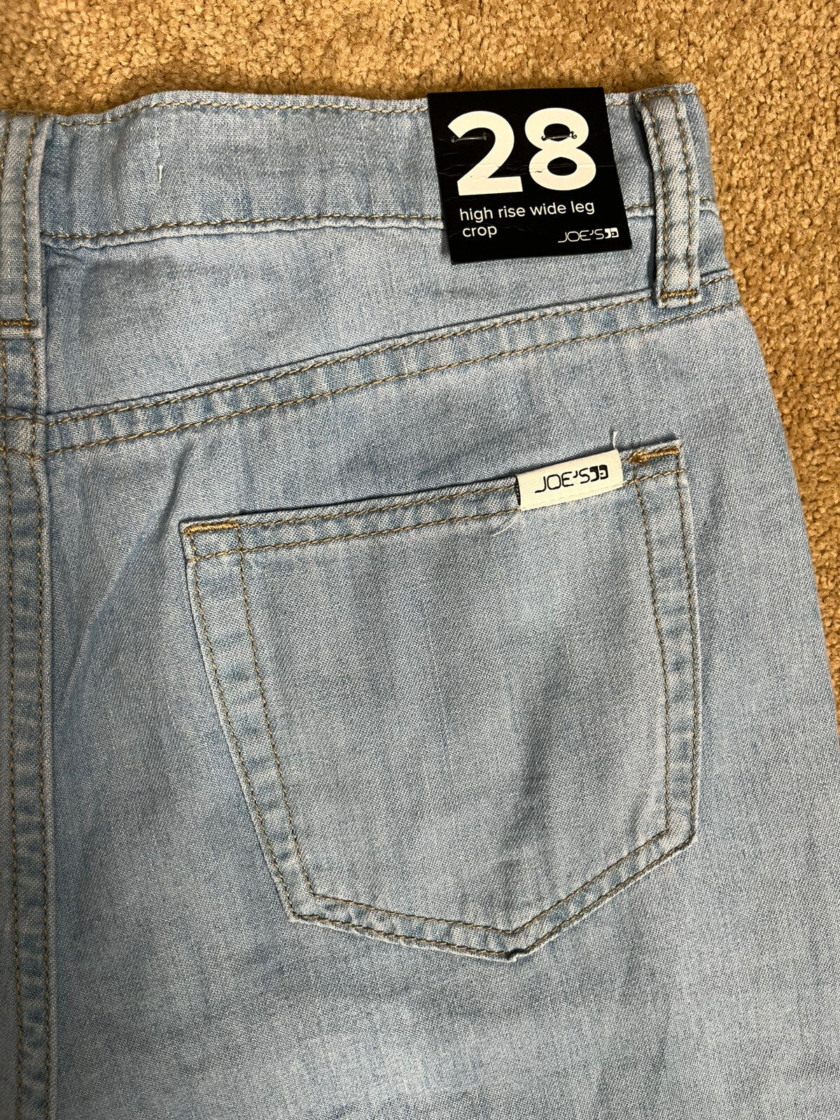 JOE'S Women’s High Rise Wide Leg Crop Jeans-Faithe- Size: 28W 25L-New$195
