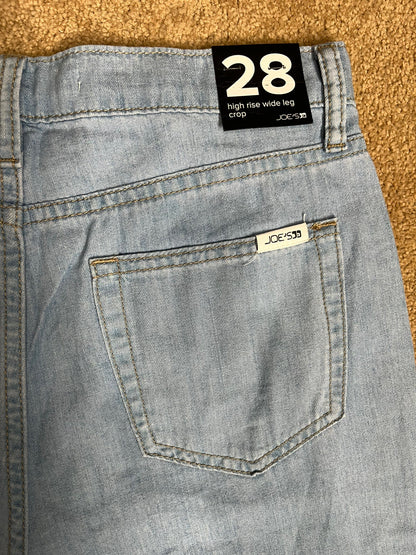 JOE'S Women’s High Rise Wide Leg Crop Jeans-Faithe- Size: 28W 25L-New$195