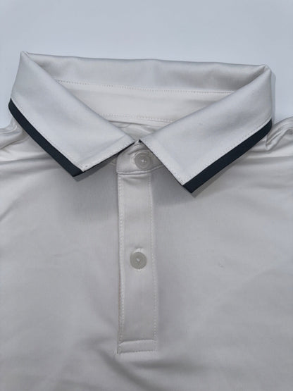 $65 Under Armour Men's T2 Green Tipped Polo - White/Grey - Medium -New With Tag