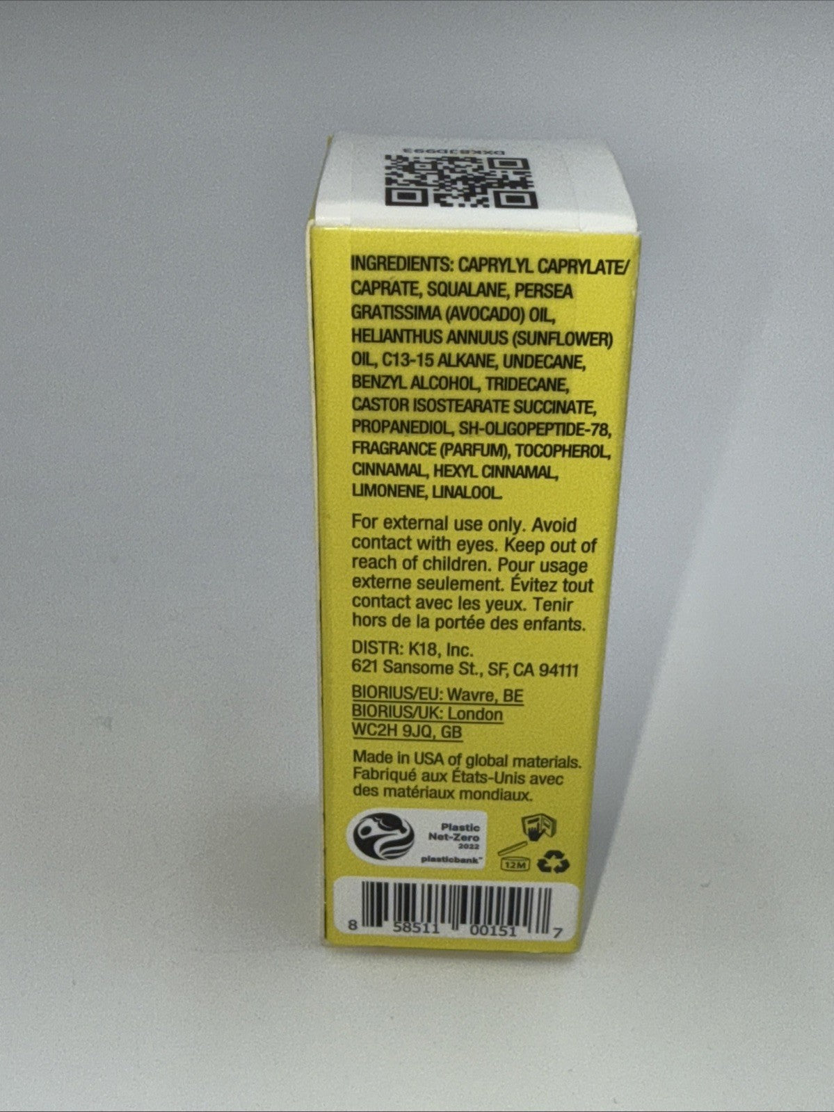 K18 Molecular Repair Hair Oil Biomimetic Hair Science  .34 oz / 10 ml