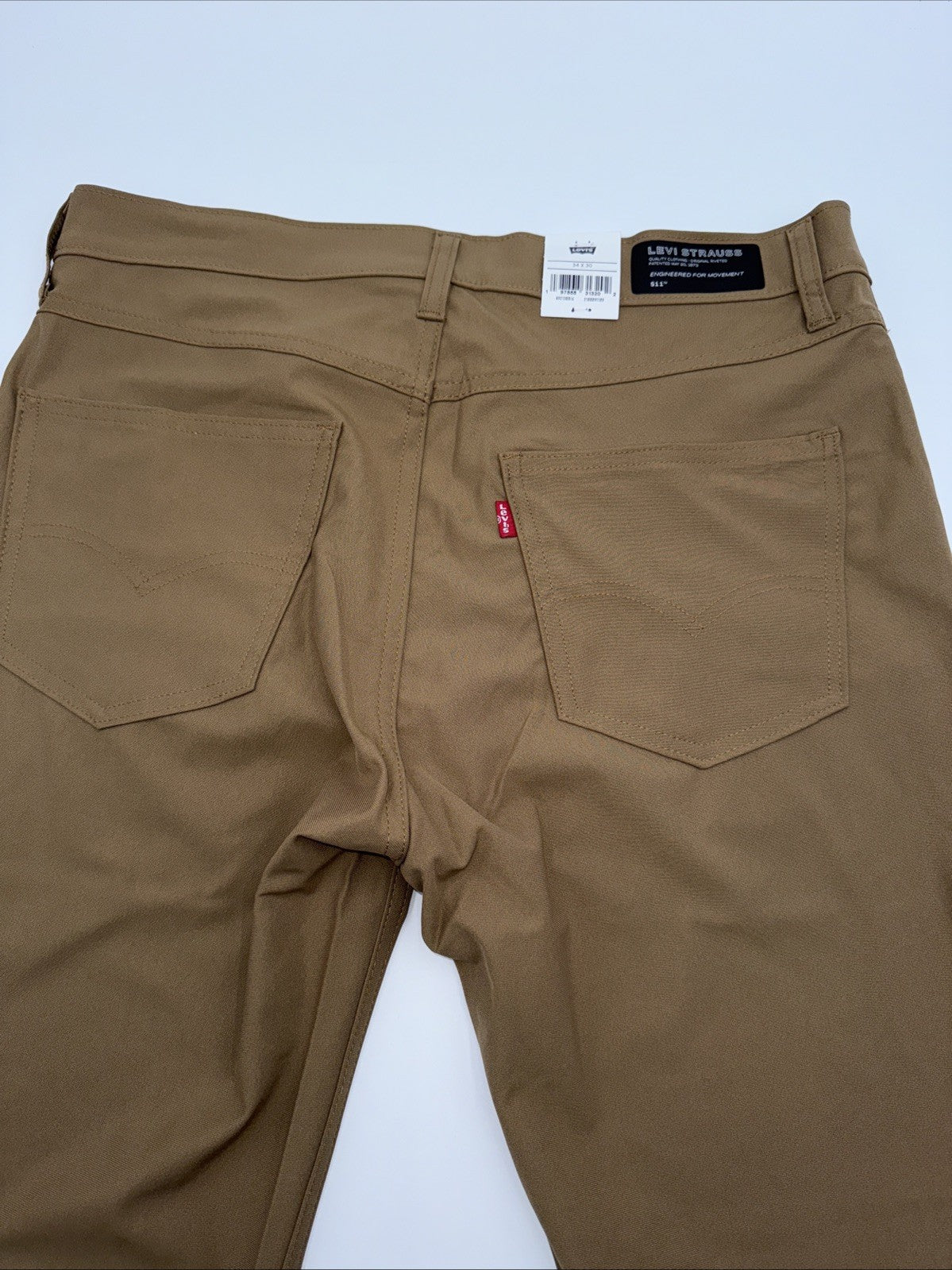 $70 Levi's Men's 511 Slim Tech Pants Stretch A92130010- Tan - 34W 30L - New Tag