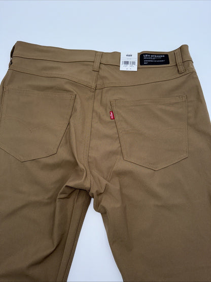 $70 Levi's Men's 511 Slim Tech Pants Stretch A92130010- Tan - 34W 30L - New Tag