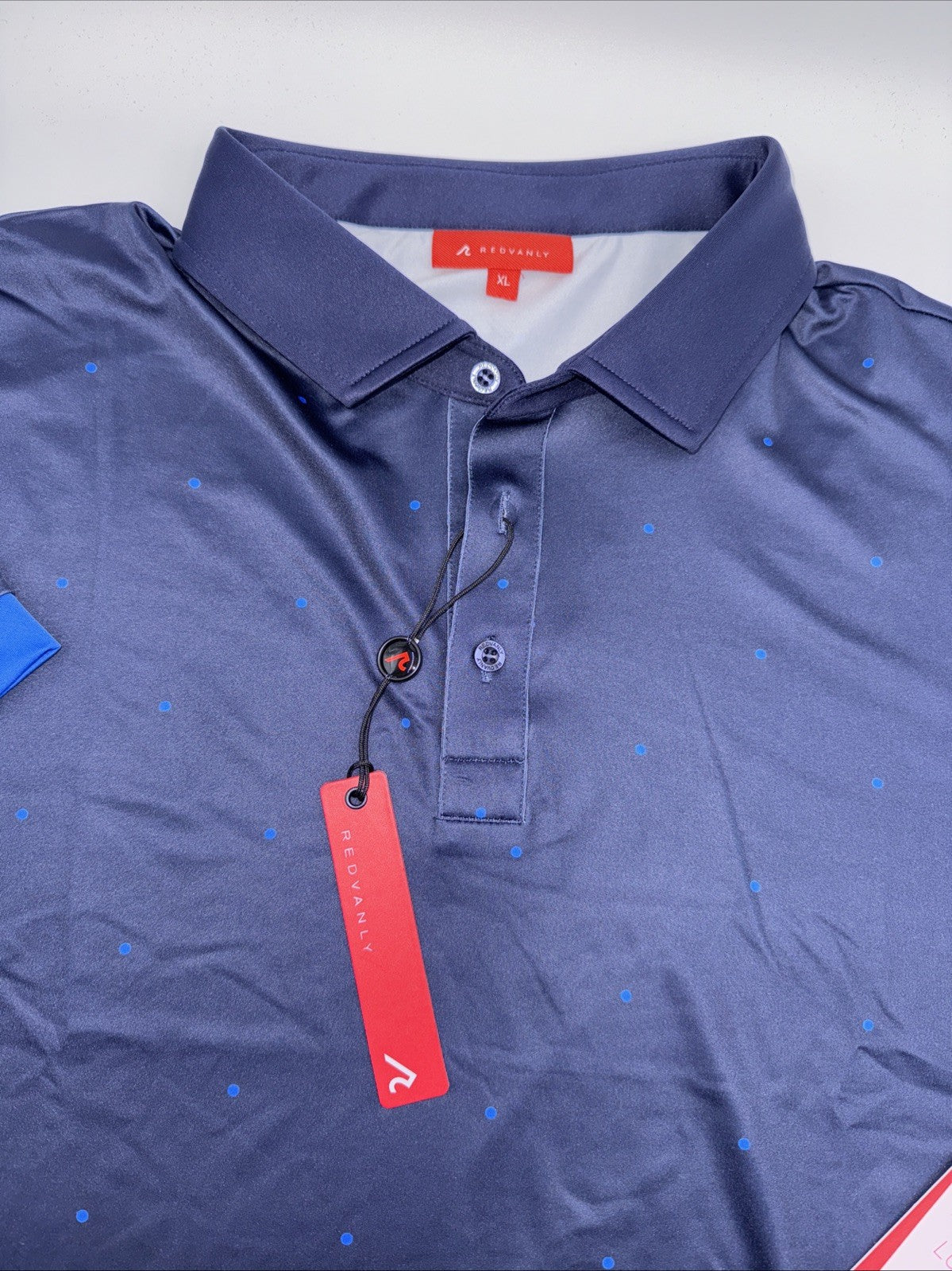 $110 Redvanly Men’s Ramey Golf Performance Polo Shirt-Midnight Navy-XLarge-New