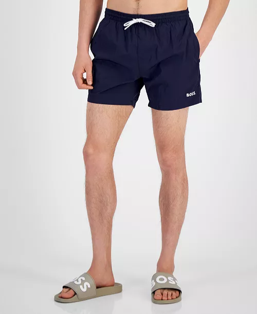 $58 BOSS Men’s Swim Trunks 5” - 50519018 - Navy Blue- Large - New with tag