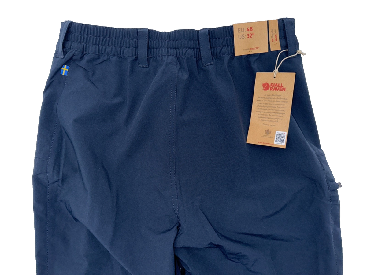 $175 Fjall Raven Men’s Abisko Trail Stretch Trousers - Dark Navy -32W x 32L-New