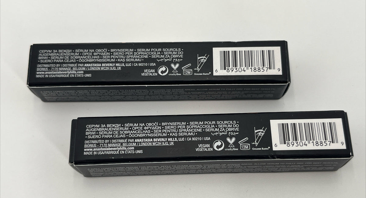 Lot Of 2 - ANASTASIA BEVERLY HILLS Brow Genius Conditioning Brow Serum 0.07 Mini