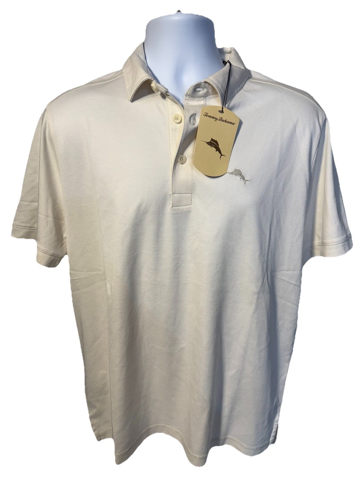 $100 Tommy Bahama Men’s Playa Soft Polo Shirt - Coconut Cream -Medium-NEW