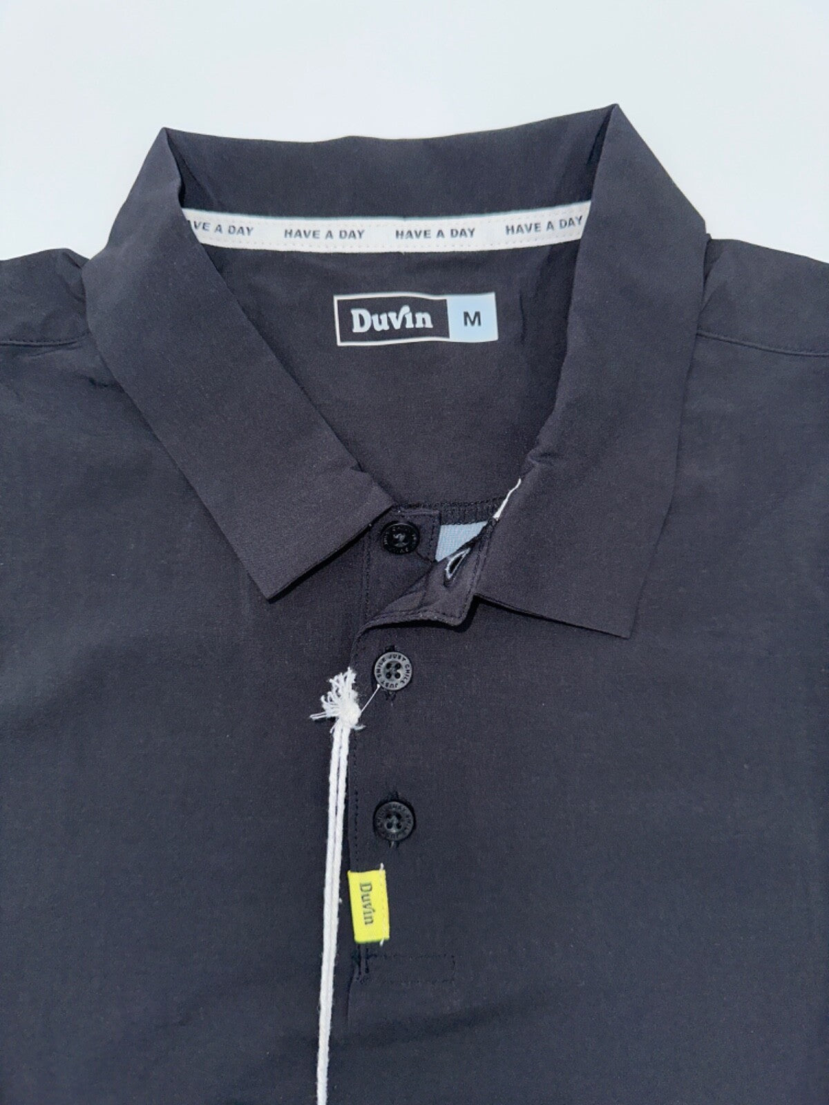 $69 Duvin Men’s Mingo Design Short Sleeve Button Up Polo - Black - Medium - New