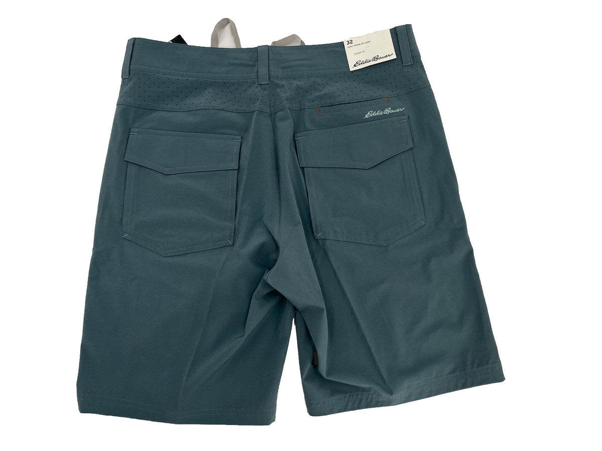 $90 Eddie Bauer Mr Guide Throwline 10" Shorts Lightweight-Graphite-Size: 32W-New