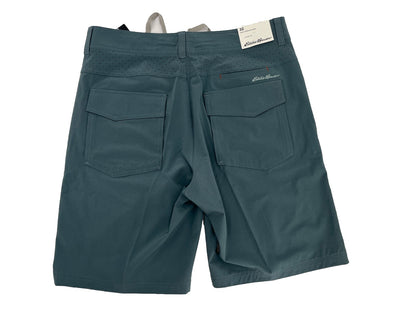 $90 Eddie Bauer Mr Guide Throwline 10" Shorts Lightweight-Graphite-Size: 32W-New