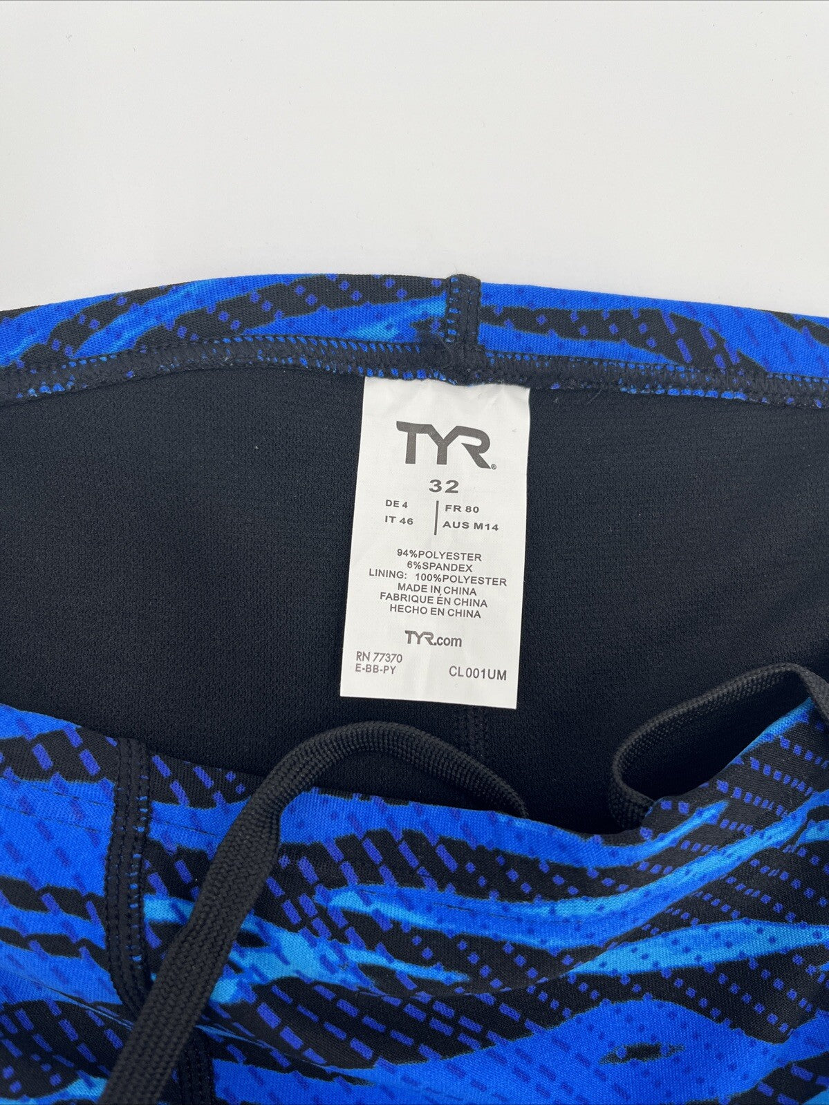 $60 TRY Men's Crypsis All-Over Jammer Swimsuit - Blue / Black- Size: 32- New Tag