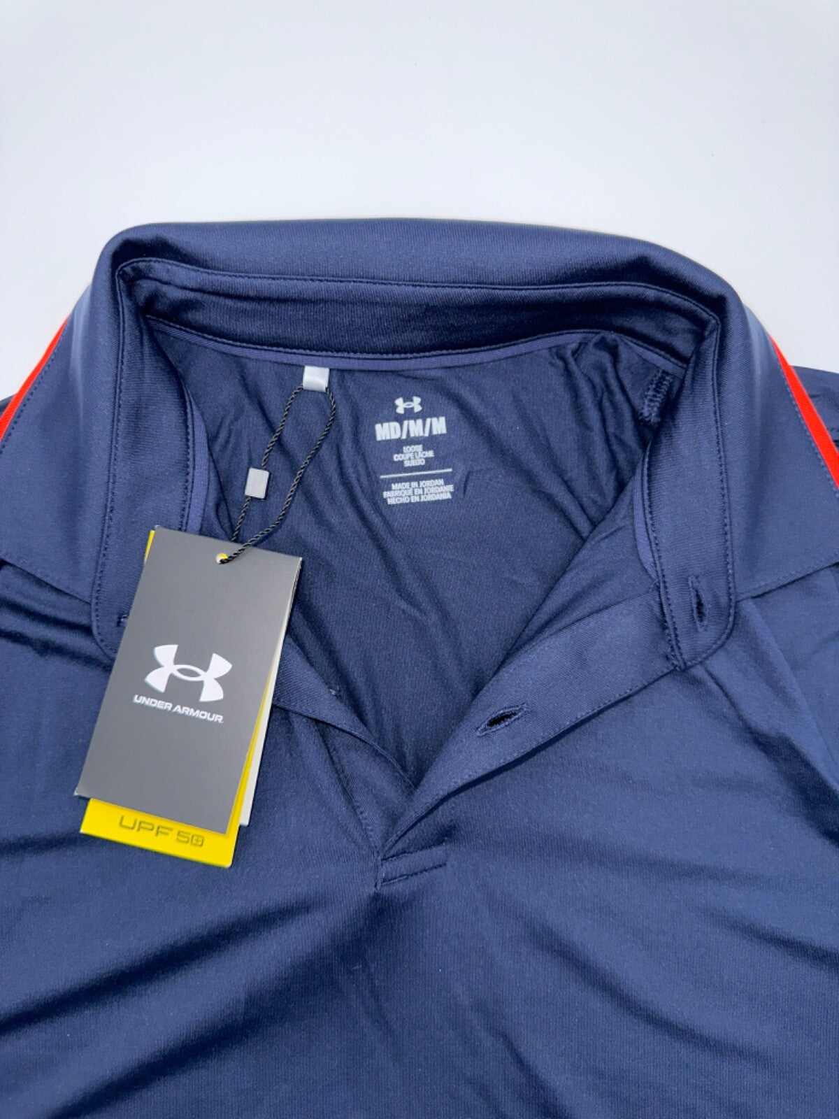 $65 Under Armour Men's Polo Shirt - Navy/Red - Medium - New With Tags