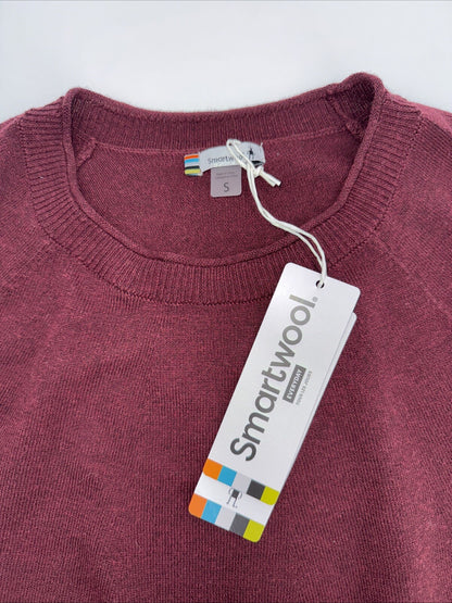 $100 Smartwool Women’s Colorblock Sweater-Cherry Heather (Maroon)-Small -New