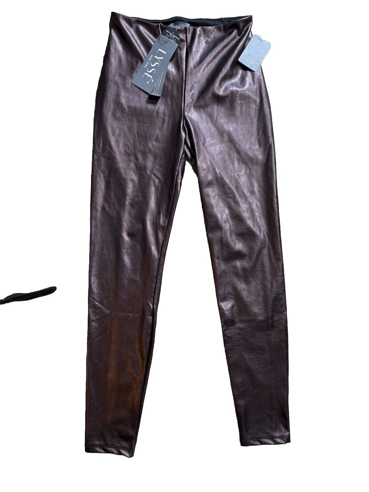 $108 Lysse Women's Stretch Skinny Faux Leather Leggings Pants-Copper -Small- New