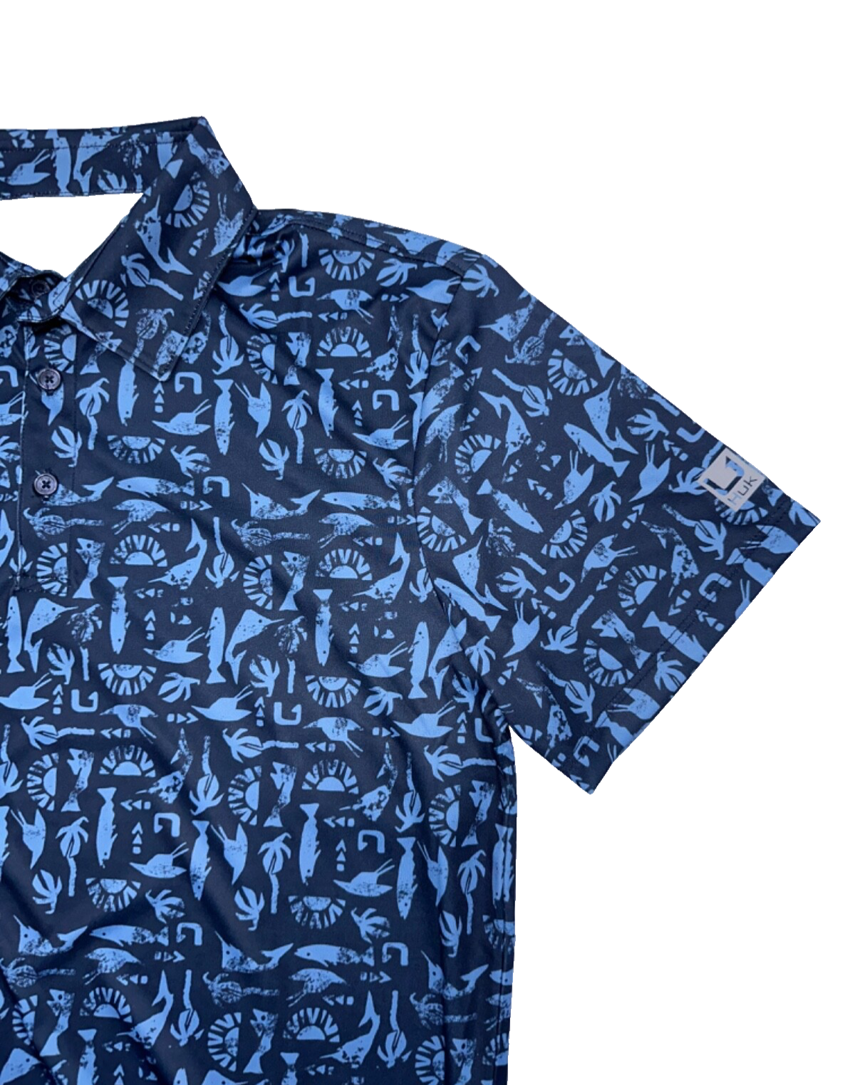 $55 Huk Men's Pursuit Polo Shirt - H1200605 - Navy - Medium - New With Tag