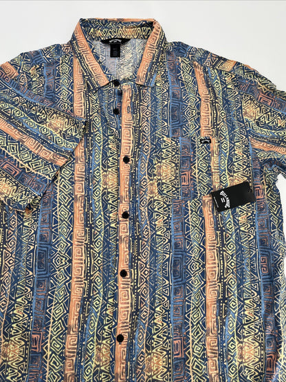 $66 BILLABONG Men's Patrick Short Sleeve Button Shirt- Multi - Large-New