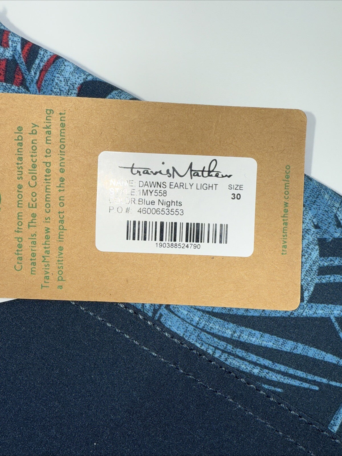 $95 Travis Mathew Men's Dawns Early Light Board Shorts- Blue Nights- Size: 30”
