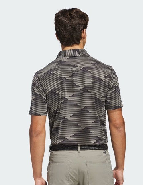 $70 Adidas Men’s Speed Stripped Polo Shirt Performance Golf- Putty -Medium-New