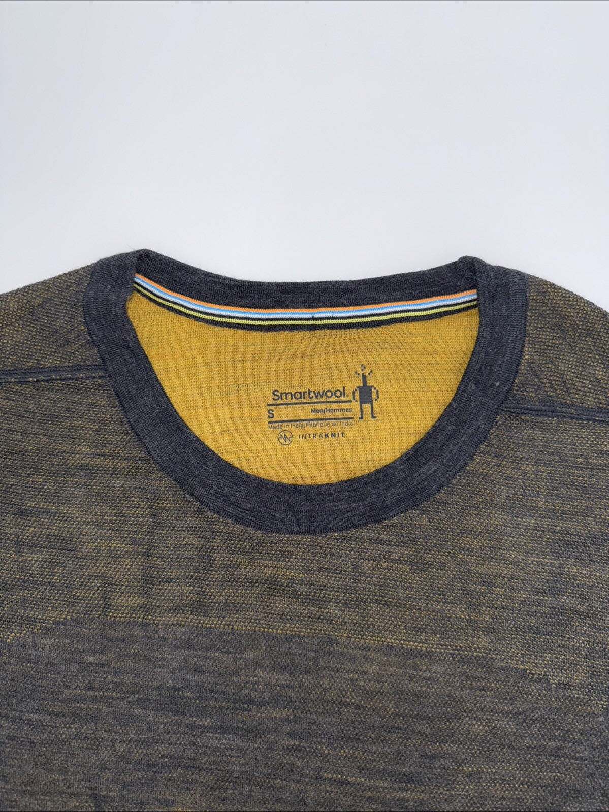 $130 Smartwool Men's Base Layer Intraknit Merino Crew-Charcoal Honey-Small-NEW