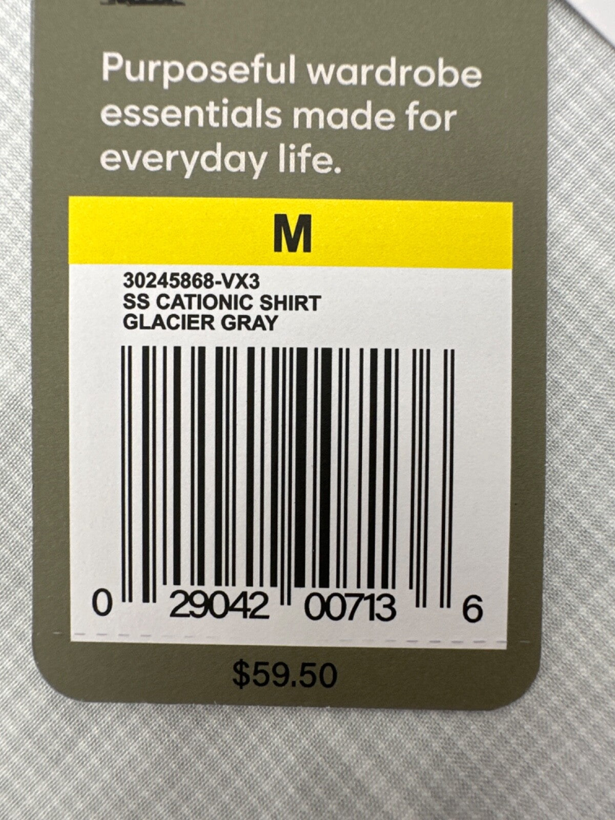 $60 G.H. Bass Men’s SS Cationic Shirt - Glacier Gray - Medium - New With Tags