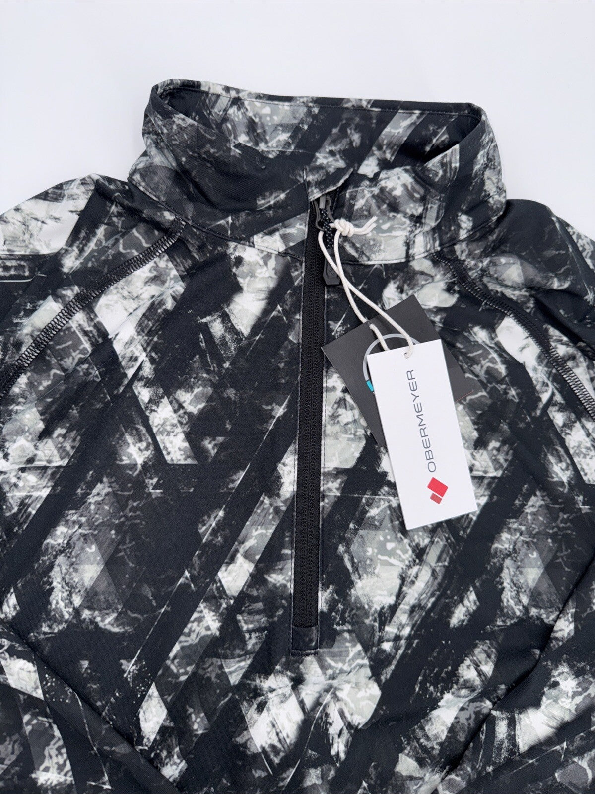 $119 Obermeyer Men’s Flex 1/4-Zip Mid-Layer Top- Descent Black/White - Medium