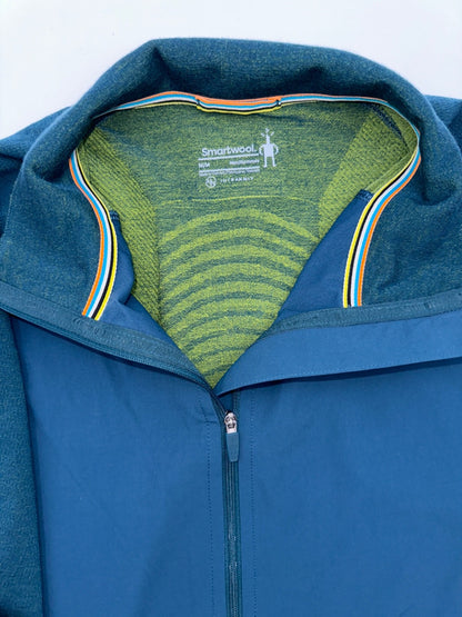$220 Smartwool Men’s Intraknit Active Jacket - Twilight Blue/Limeade - Medium