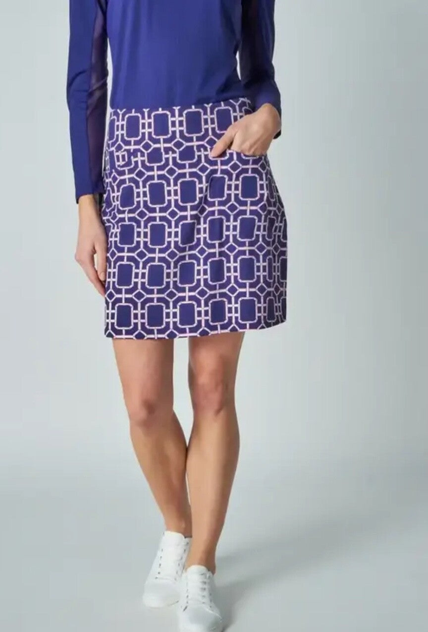 $99 G Lifestyle Women’s-Golf Skort-Stained Glass Navy-Small-New Tag