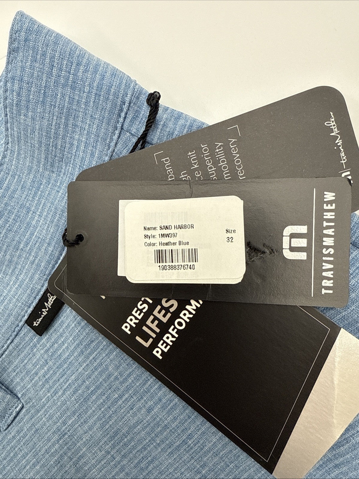 $94 Travis Mathew Men’s Sand Harbor Golf Shorts- Heather Blue- 32W-New Tag