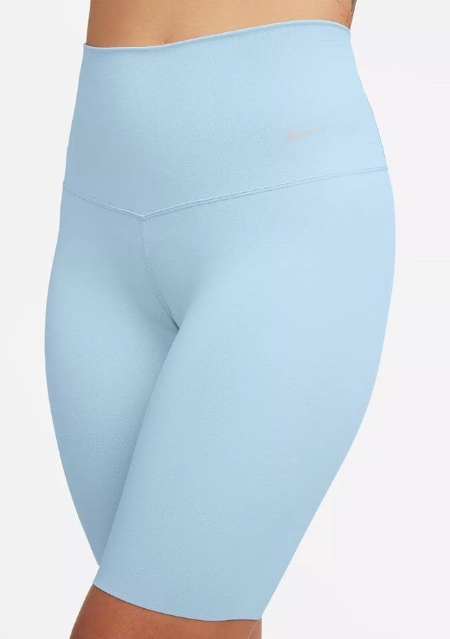 $60 Nike Women’s Zenvy Gentle-Support High-Waisted 8" Biker Shorts-Blue-Medium