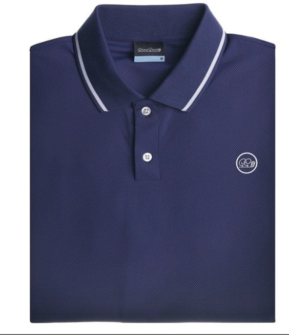 Good Good Men’s Golf Midnight Textured Polo NFLP Logo Performance-Blue-Medium