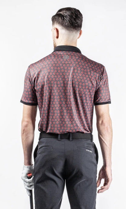 $100 Galvin Green Men’s Forged Iron Golf Shirt Murphy Polo- Grey/Red-Medium-New