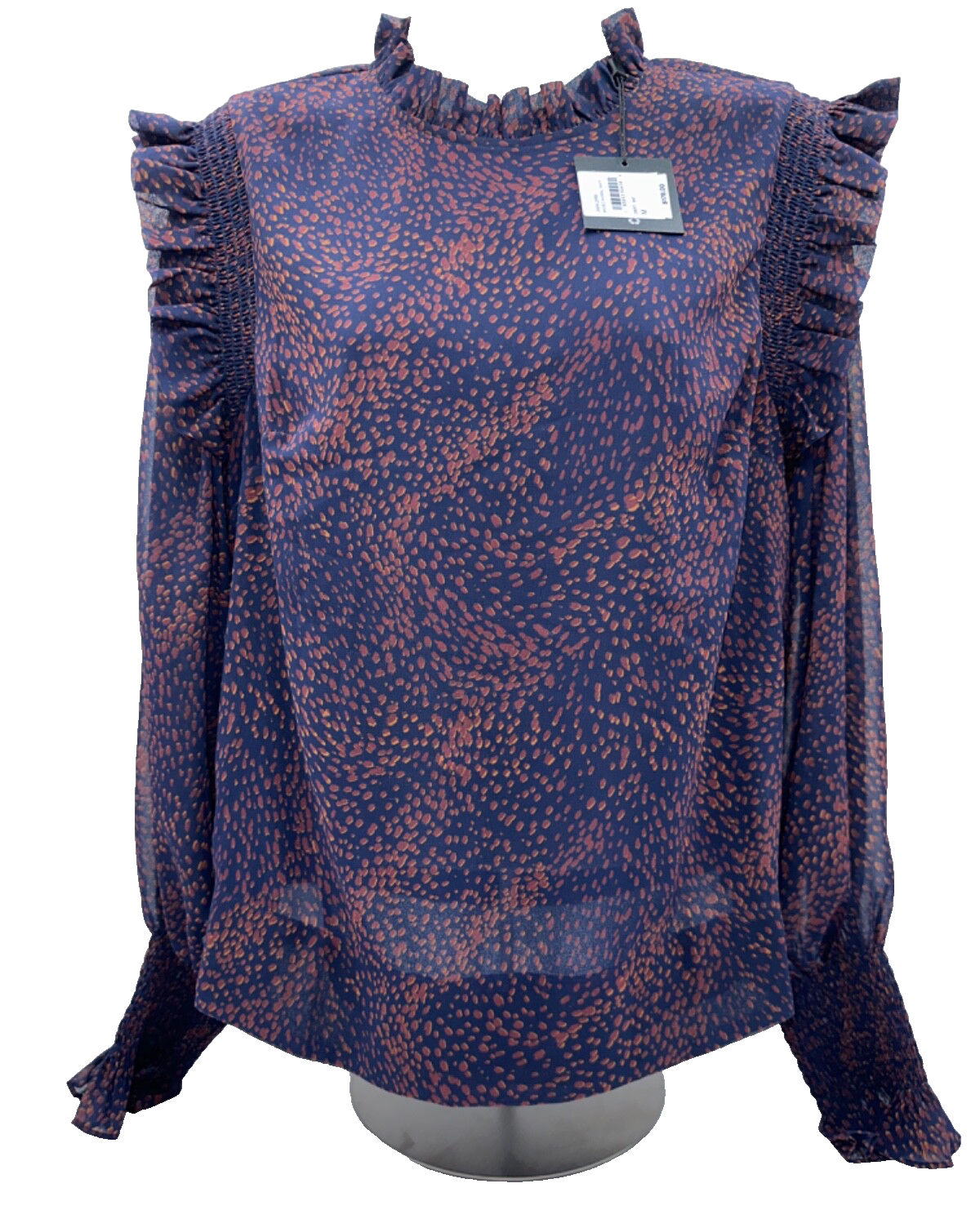 $178 Joes Jeans Women's Micro Animal Print Top - Navy - Medium - New With Tags