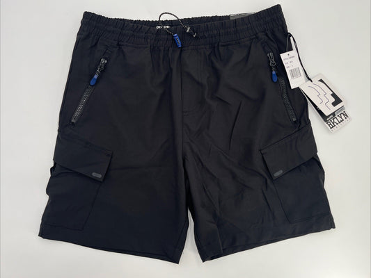 $49 BKLYN Athletics Men’s 7" Shorts Ultimate Cargo Pockets-Black- Small-New Tag