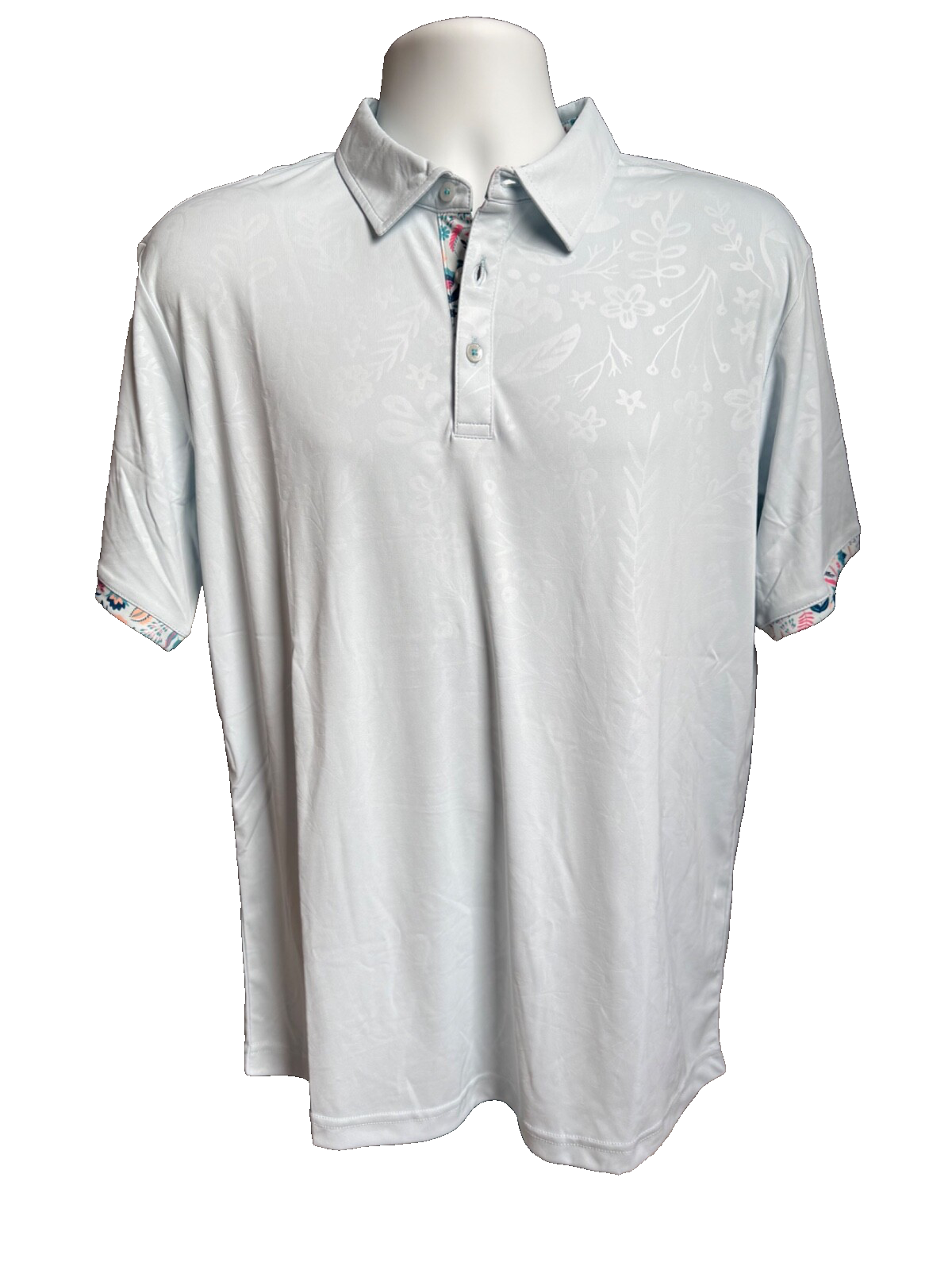V$65 Swannies Golf Men’s- Behlmer Golf Polo-Sky Blue-Medium-New Tag