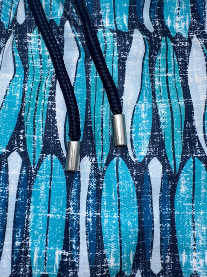 $90 Franks Men’s  6” Swim Shorts - Blue Longboard Stripe- Small- New with Tag