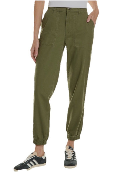$129 Three Dots Women’s Broken Twill Jogger- Hedge Green- Size: Medium