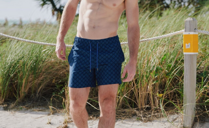 $64 Harmonqlo Men’s Sumba Swim Trunks 6” - Blue - Small - New With Tags