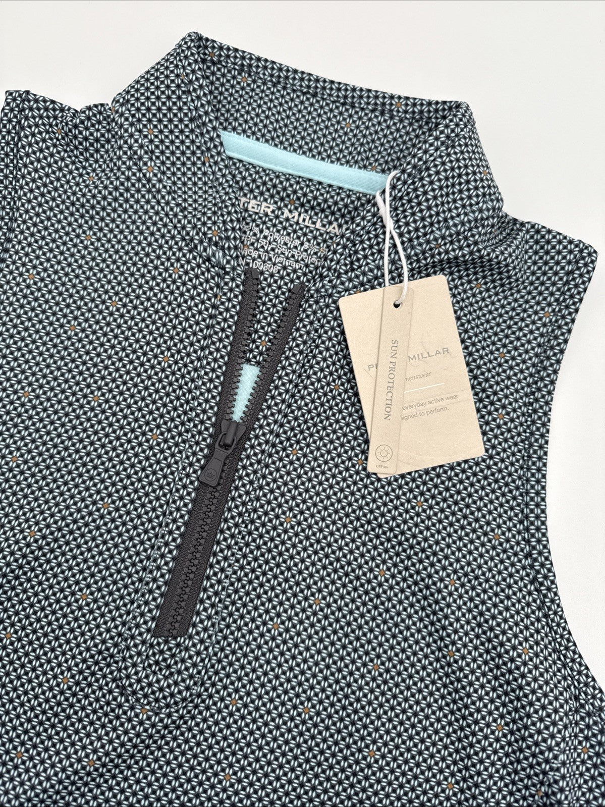 $95 PETER MILLAR Women’s Shirley Sleeveless Zip Polo-Graphite -SIZE: XSmall -New