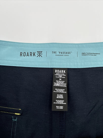 $69 Roark Men’s Passage Panel Batik 17” Boardshorts-D.Navy Black -Size: 38W-New