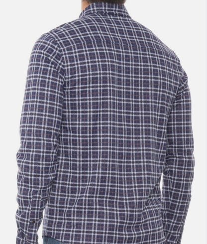 $158 Rhone Men’s Hardy Flannel Shirt Stretch- Blue White Plaids- Small -NEW Tag
