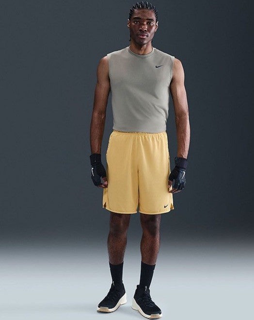 Nike Men's Dri-FIT Totality Knit Unlined 9” Shorts DV9328-700 - Gold-Medium- NWT