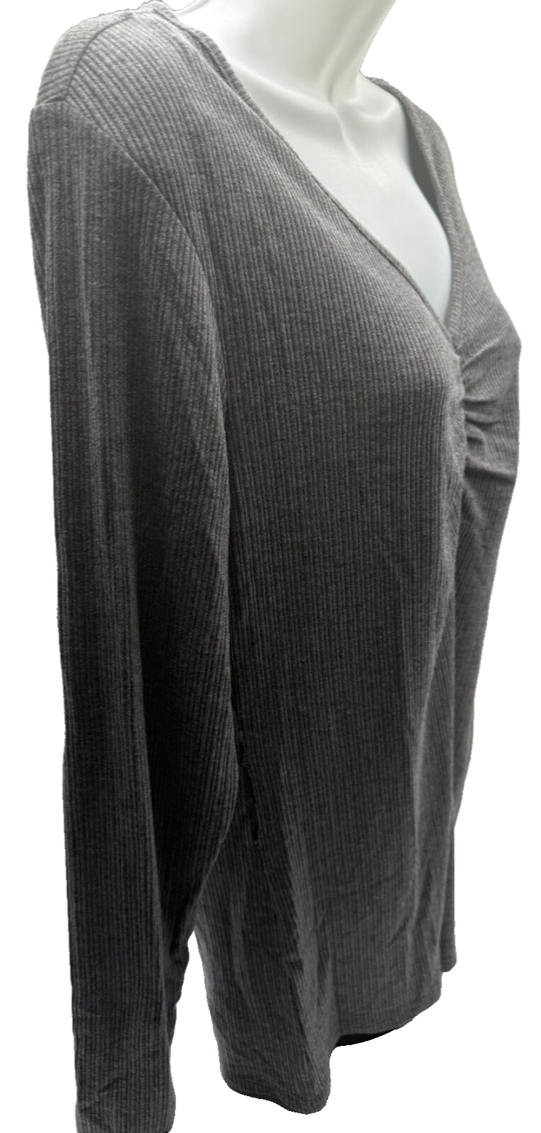 LC Lauren Conrad Women’s- Cozy Longsleeve Shirt- Grey- Large-New Tag