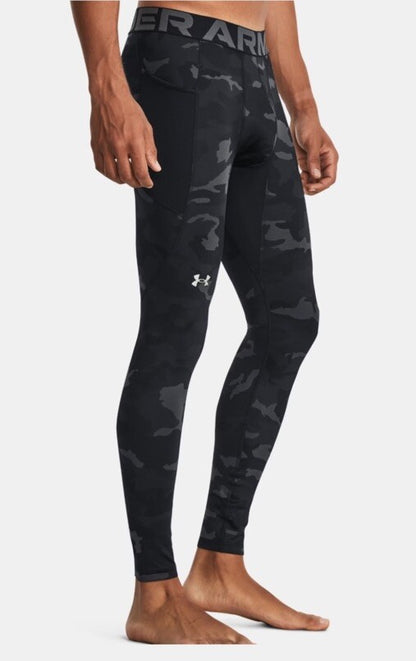 Under Armour Men's ColdGear Infrared Printed Leggings 1381747-Black Camo-XLarge