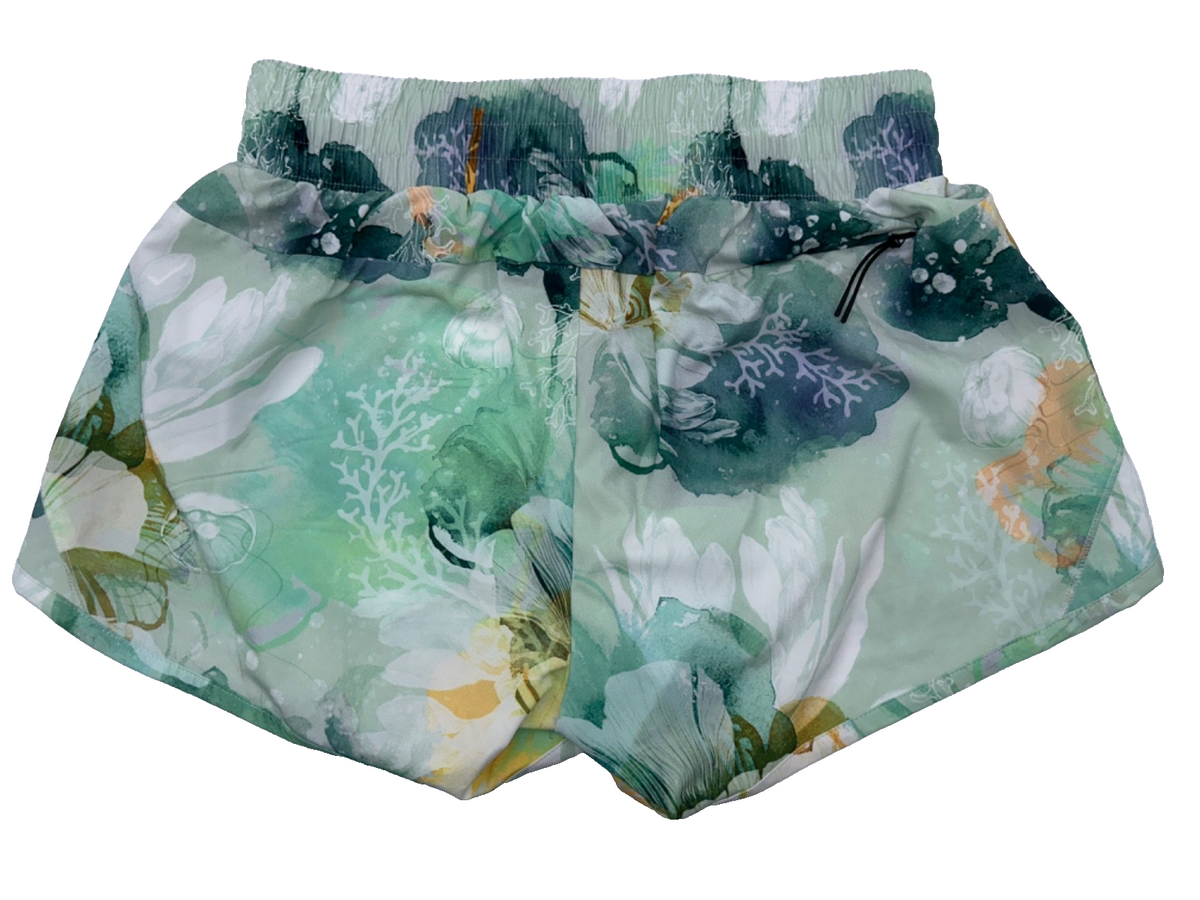 $70 Helly Hanson Women's Technical Trail Print Shorts - Jade Esra - Medium -New