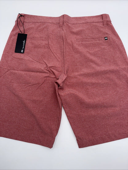 $94 Travis Mathew Men’s Sand Harbor Golf Shorts-Heather Garnet Rose- 34W-New Tag