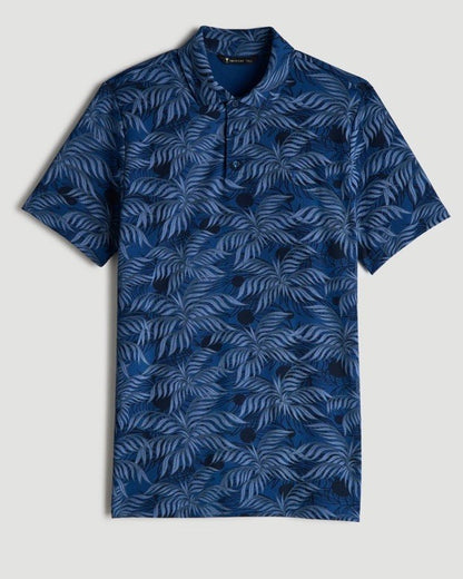 $95 TRAVIS MATHEW Men’s Mountain Down Cotton Blend Golf Polo-Estate Blue-Small