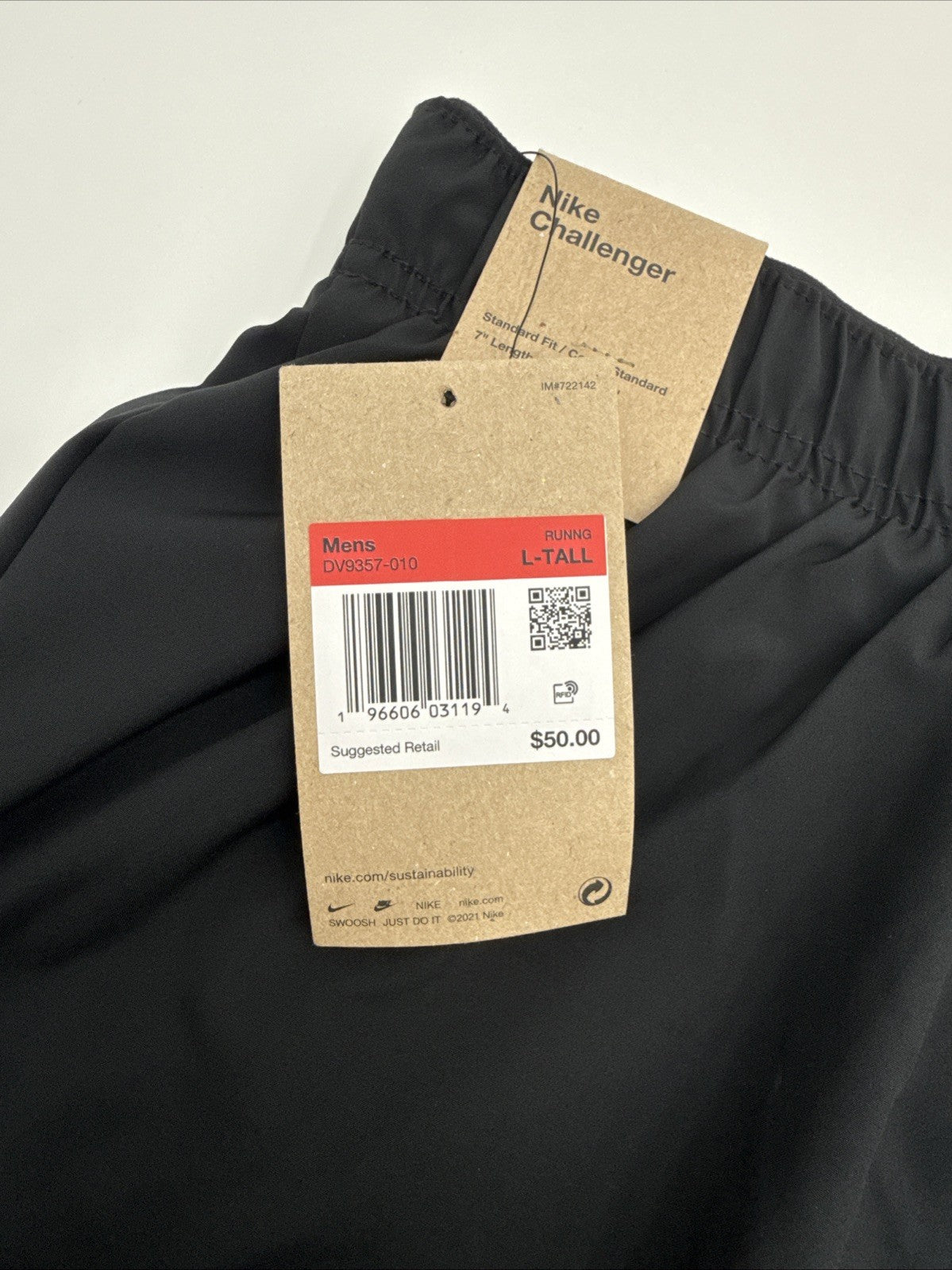 $50 Nike Men’s Challenger Dri-FIT 8" Lined Running Short DV9357-Black-Large Tall